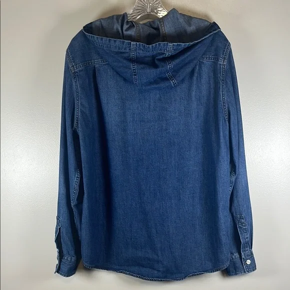American Eagle Denim Hooded Button-Up Shacket. Unisex. Sz M - Picture 2 of 10